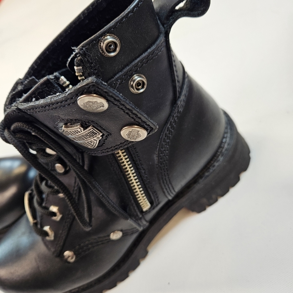 Y2K 90’s Harley Davidson Women's Cynwood Boots VTG women’s sz 8.5 black leather - Picture 6 of 13